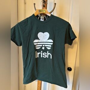 Gildan Dark Green Kids T-Shirt with Shamrock and Irish Print